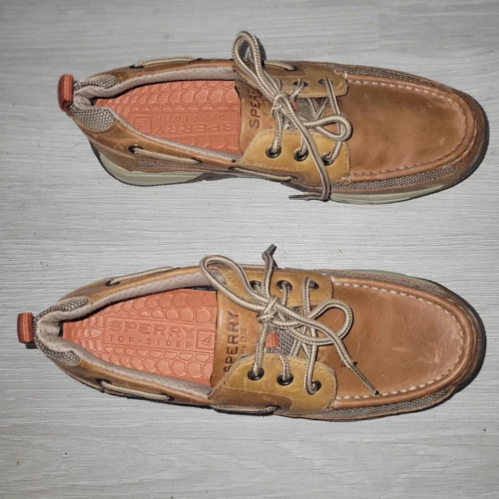 Sperry Top Sider Sea‎ Kite Sport Moc Leather Boat Shoes Mens 8.5M Tan nautical